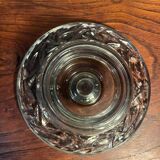 Pair of bubbled and ribbed glass candlesticks from the 70s