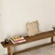 Authentic farmhouse bench in solid oak, entirely made of raw wood.