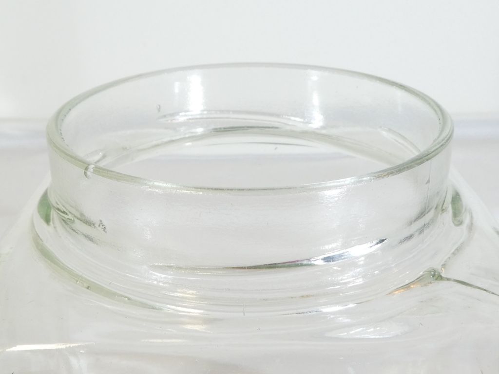 Grand Bocal Vintage En Verre Des Années 80 - Couvercle Plastique - 3 Litres - Hauteur 27cm - Occasion