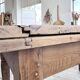 Solid oak farmhouse table with integrated extensions 1950