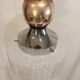 Art deco chandelier white clichy glass chrome and copper