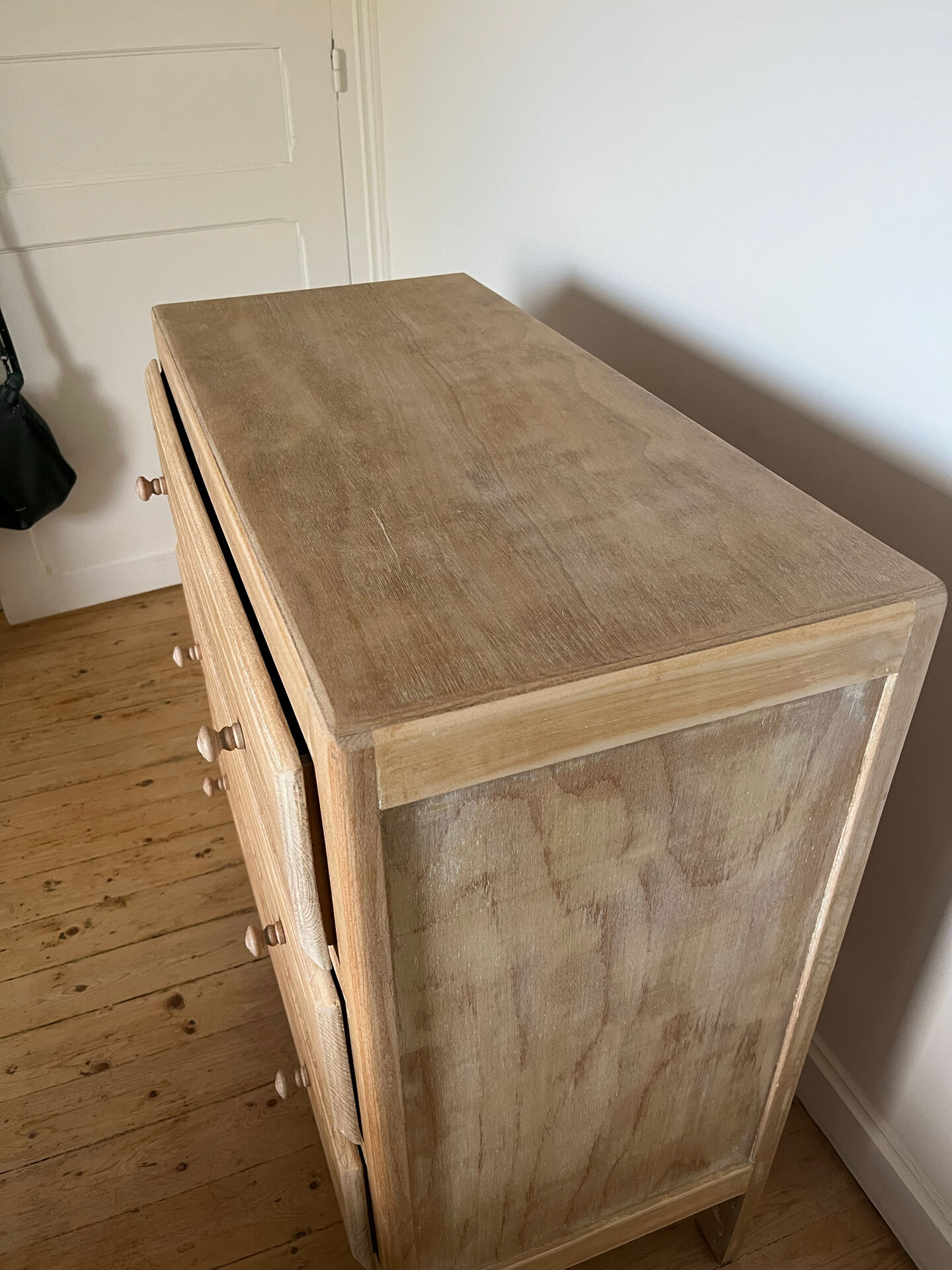 Vintage stripped solid pine chest of drawers