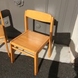 Kindergarten chair vintage metal wood, 70s
