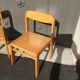 Chaise enfant maternelle vintage métal bois, années 70
