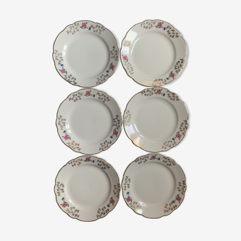 Service 6 assiettes plates Sarreguemines modèle Bearn