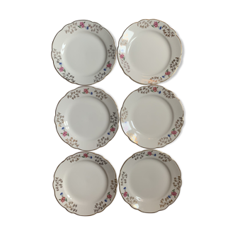 Service 6 assiettes plates Sarreguemines modèle Bearn