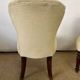 Pair of toad armchairs without armrests
