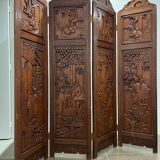 Carved solid wood screen