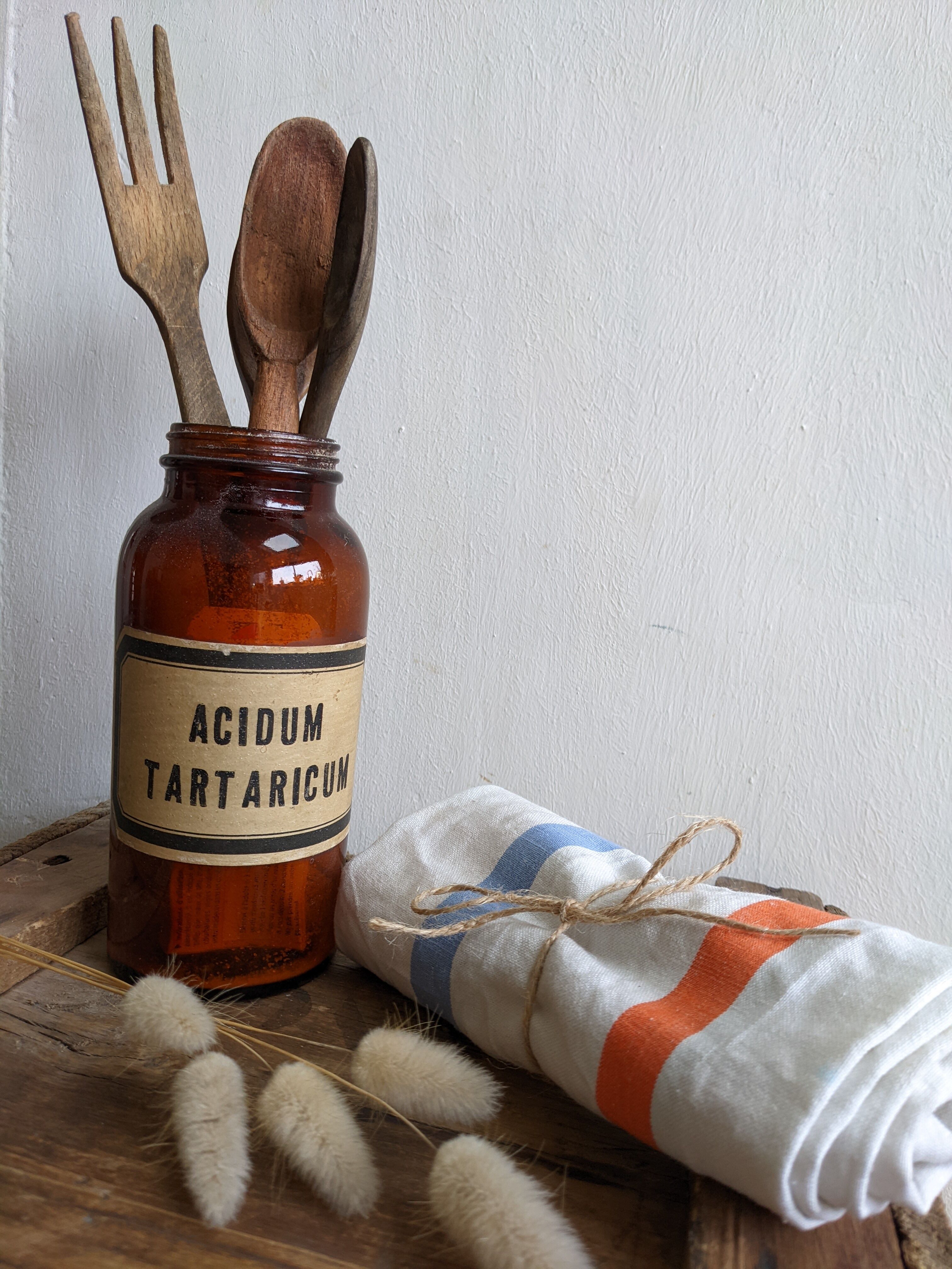 Lot de 4 couverts en bois vintage