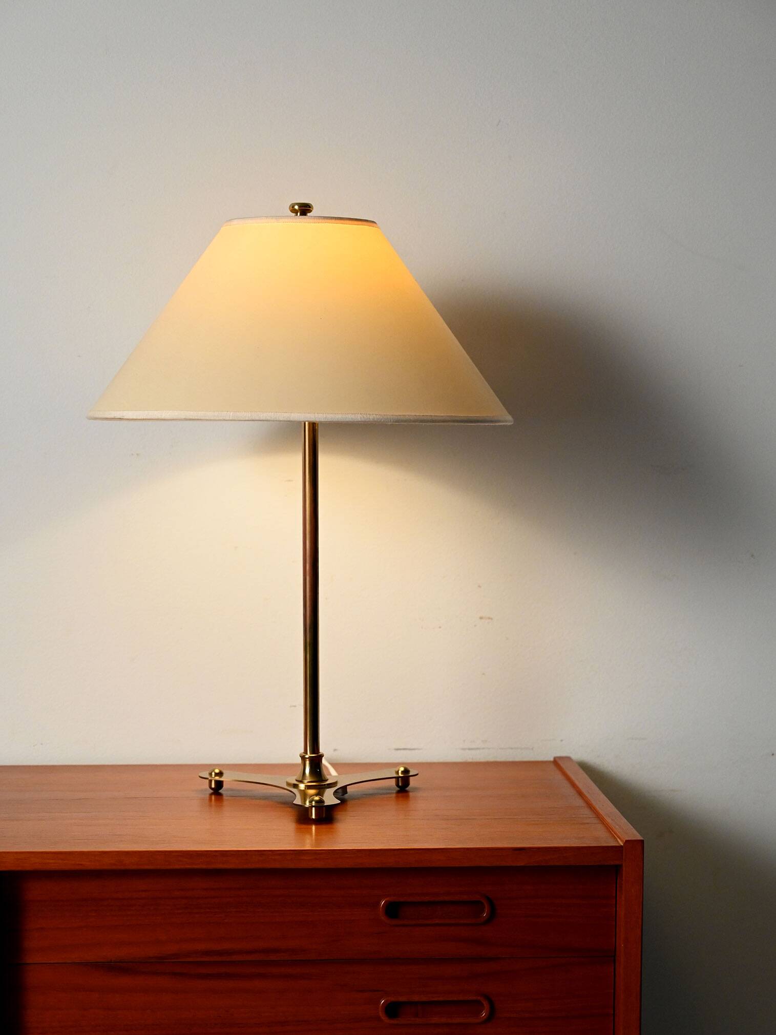 Brass table lamp by Josef Frank, original shade