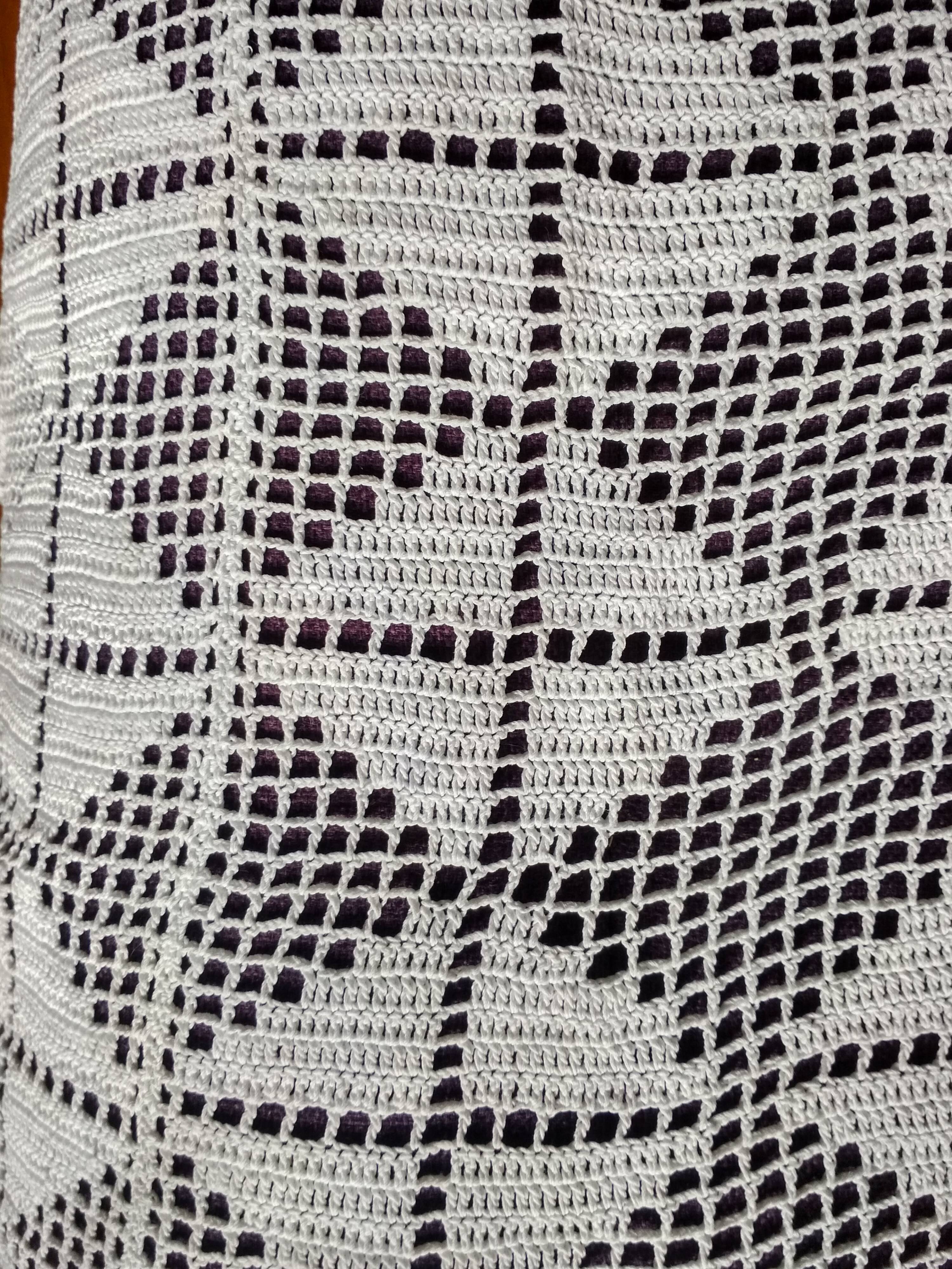 White cotton bed cover, Old crochet bed throw, white cotton bed cover