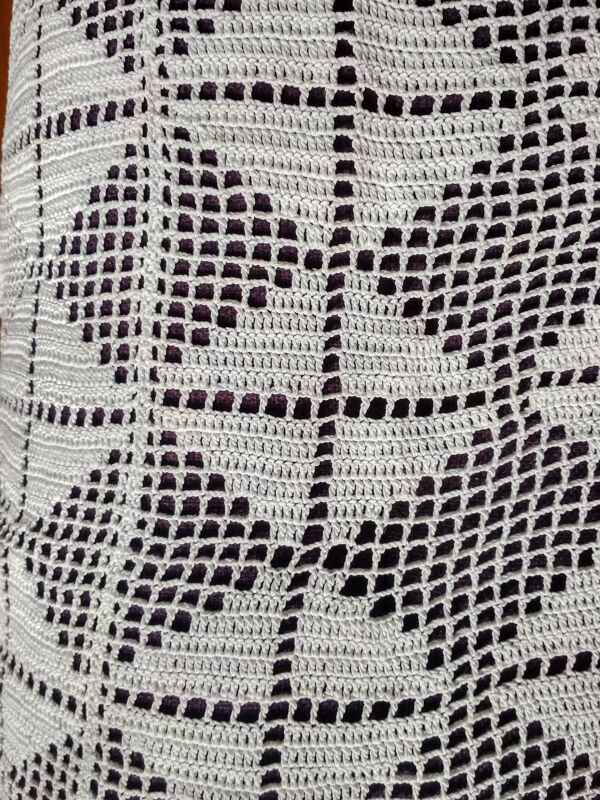 Dessus de lit en coton blanc , Ancien jeté de lit en crochet , couvre lit coton blanc