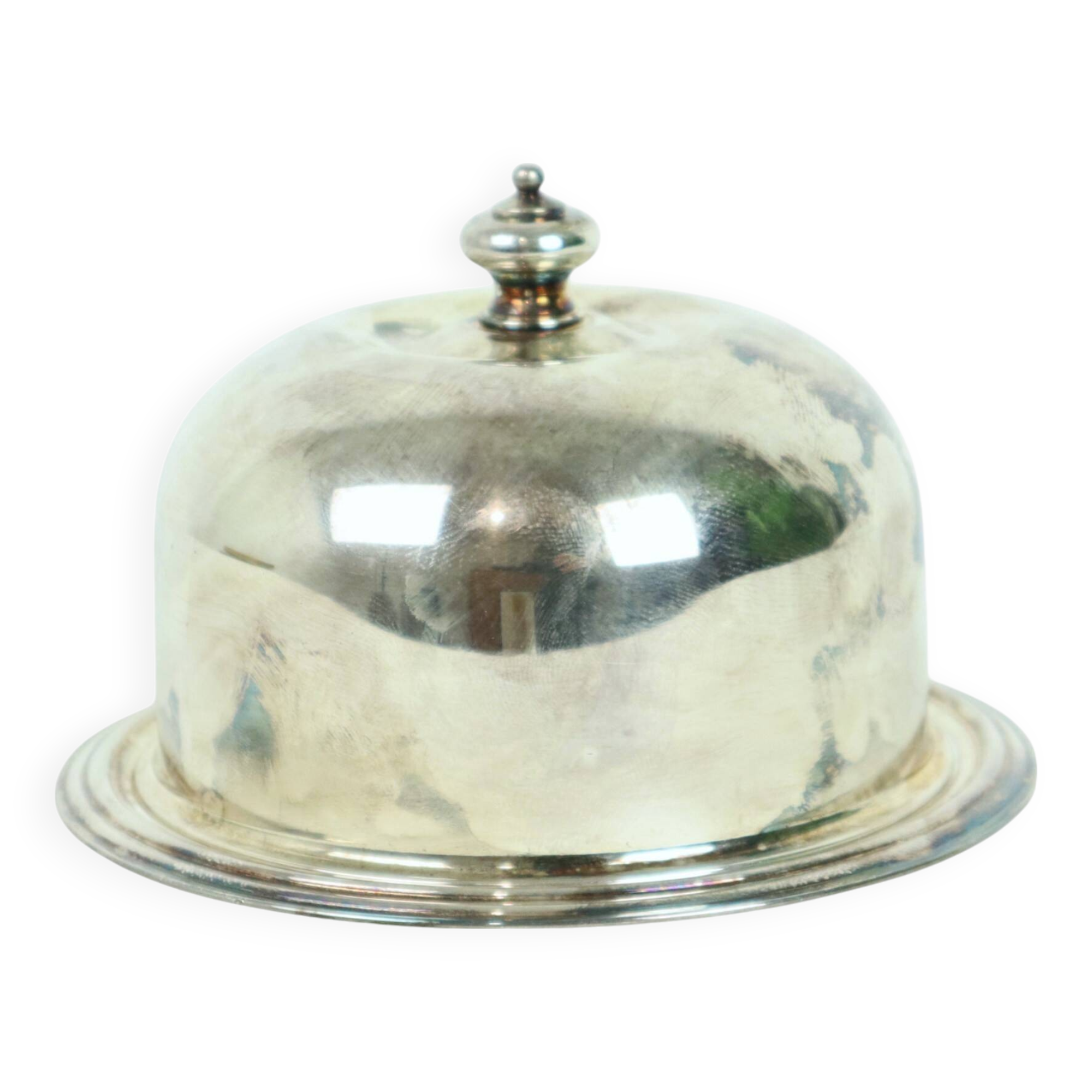 Silver Plated Butter Bowl Caviar Holder Maestri Italy Crystal