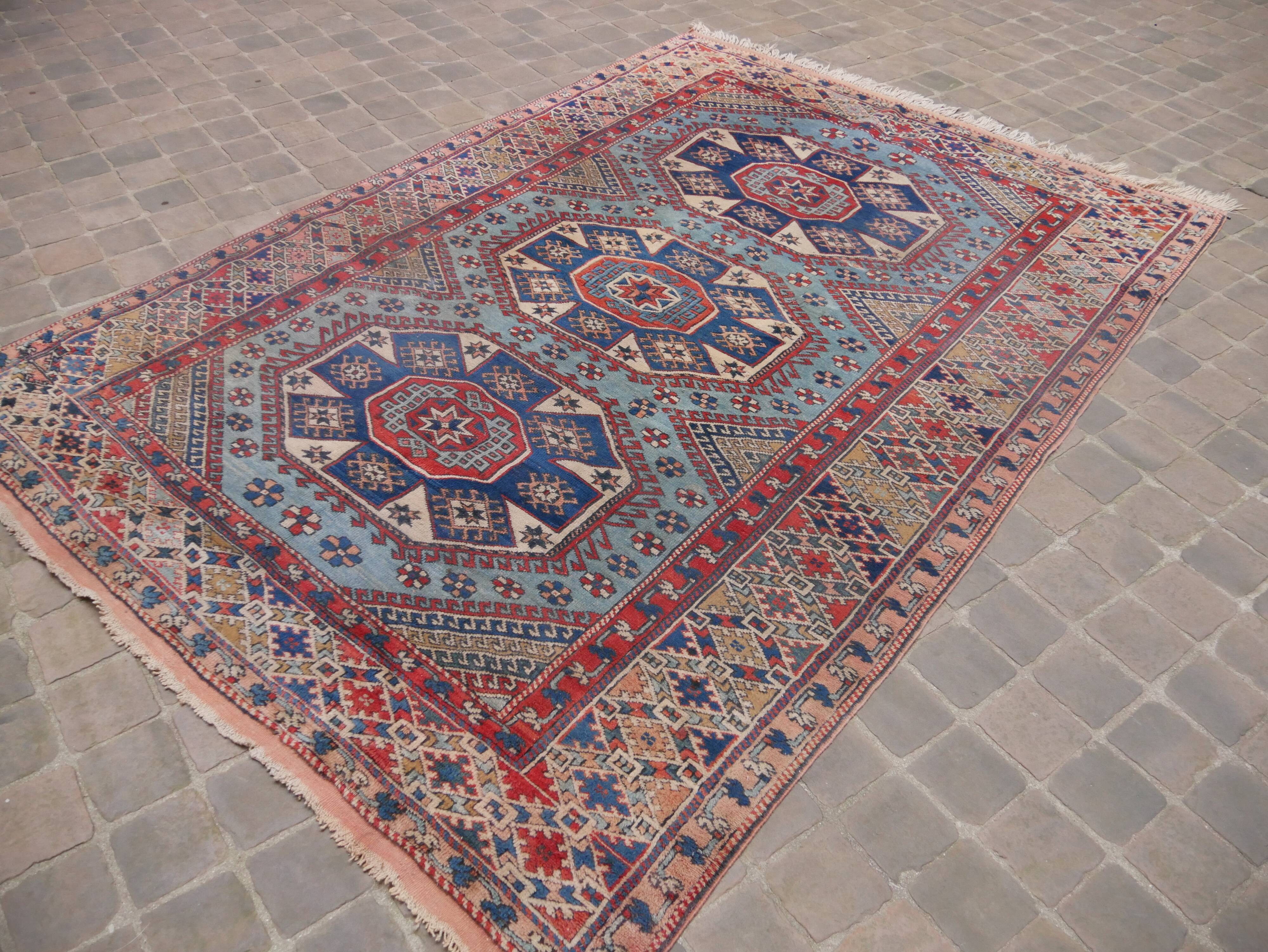 Oriental carpet handmade Turkish Vintage Bergamo