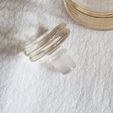 Blown glass decanter with golden borders