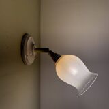 Vintage tulip wall lamp in pink and white glass