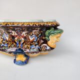 Gien earthenware jardinière, Renaissance model, 20th century.