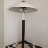 Teak and travertine desk lamp