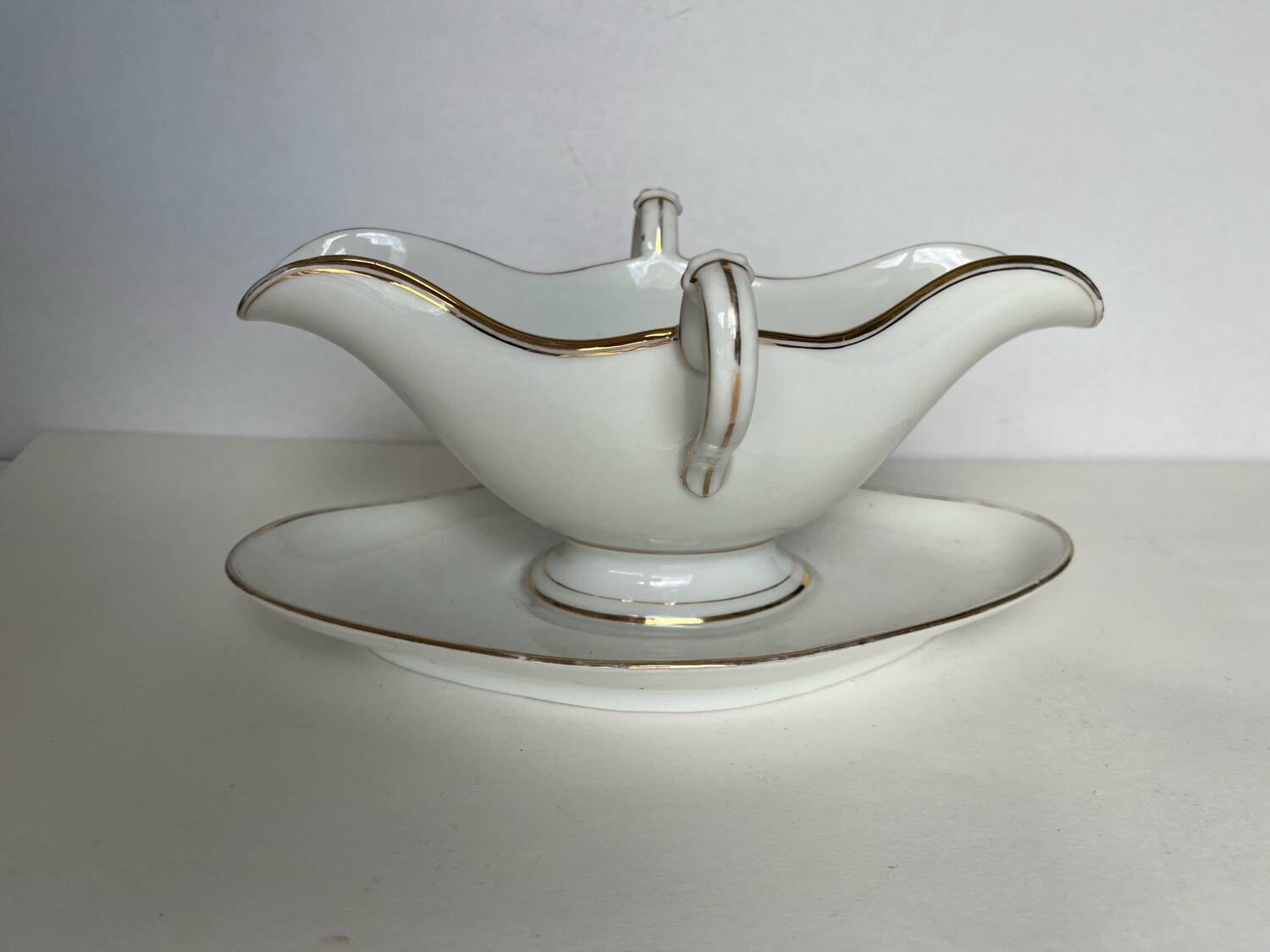 Antique Paris porcelain gravy boat