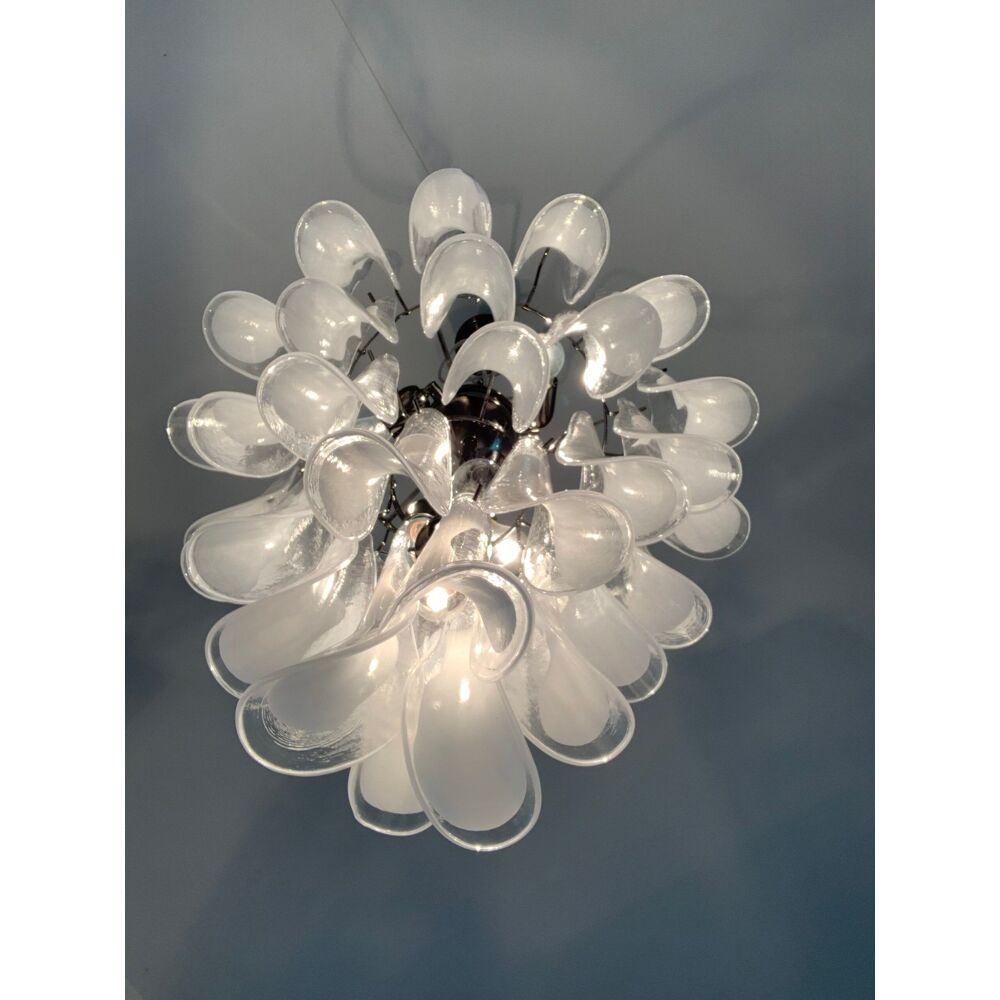 Lustre en cascade en verre de murano