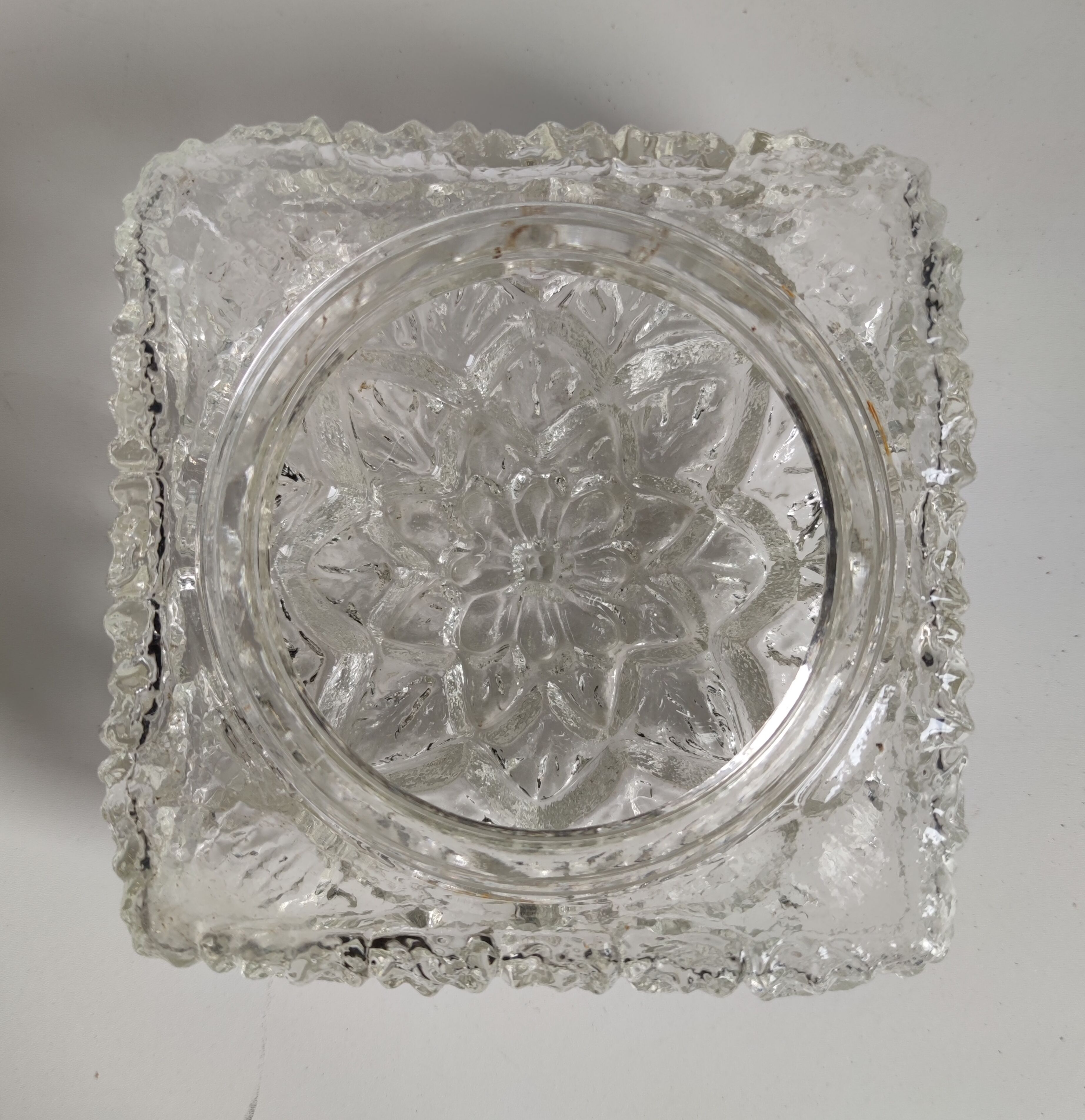 Flower-shaped glass ceiling lamp