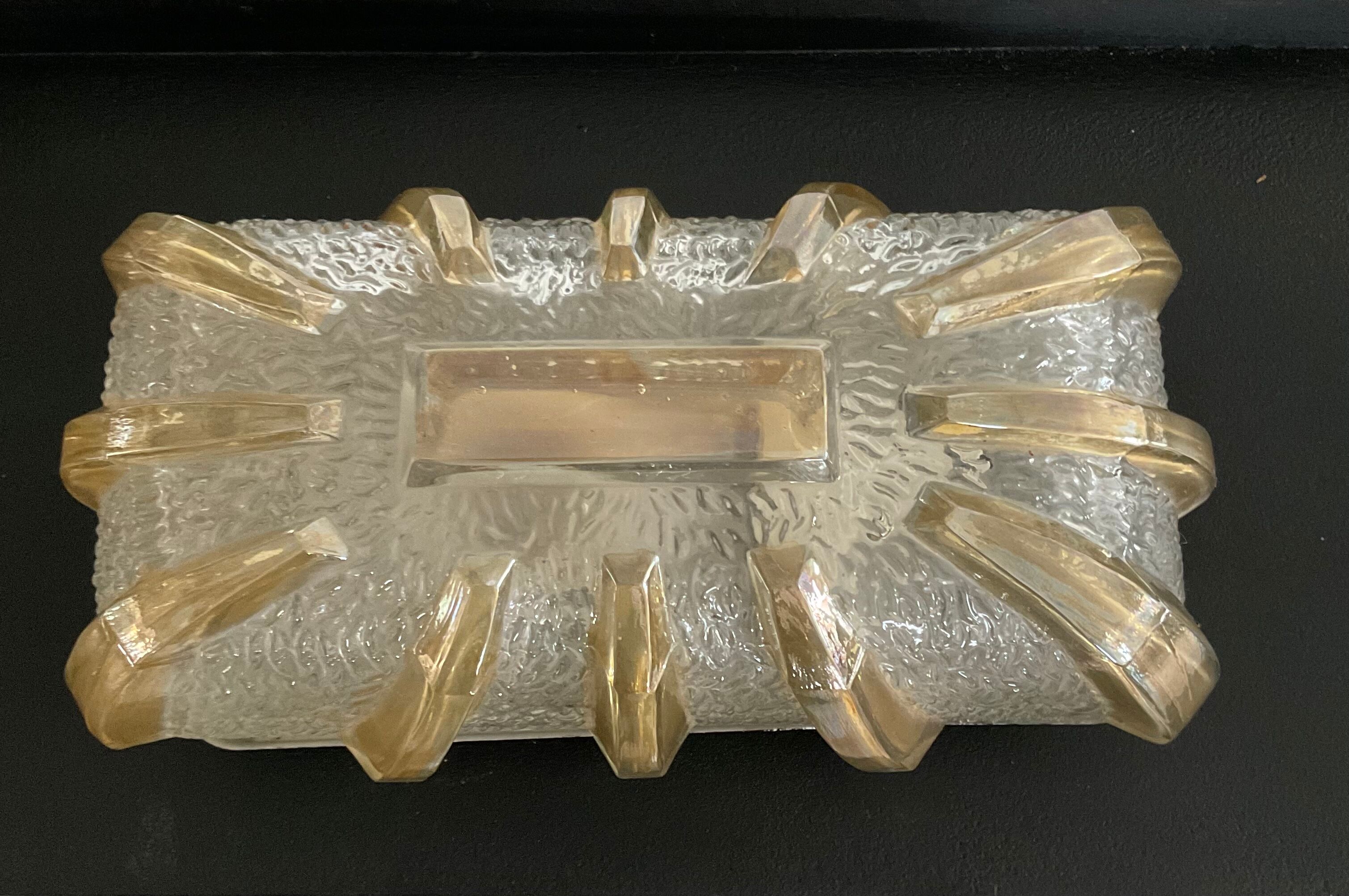 Vintage wall lamp in iridescent molded glass 70s