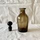 Chromed metal pear - 1 carafe and 6 amber crystal glasses - liquor cellar