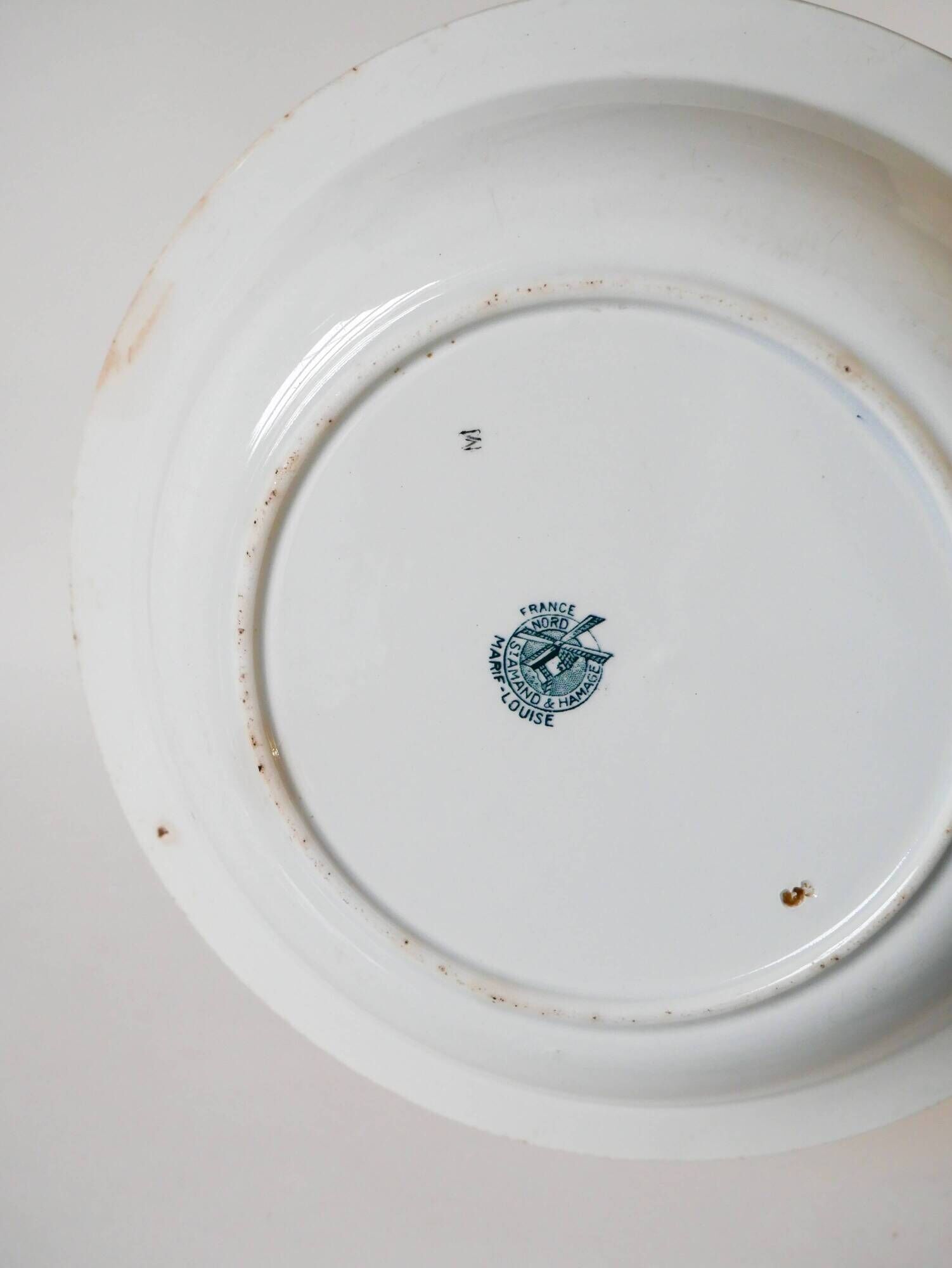 Salad bowl in Iron Earth Saint Amand model Marie-Louise early 20th century
