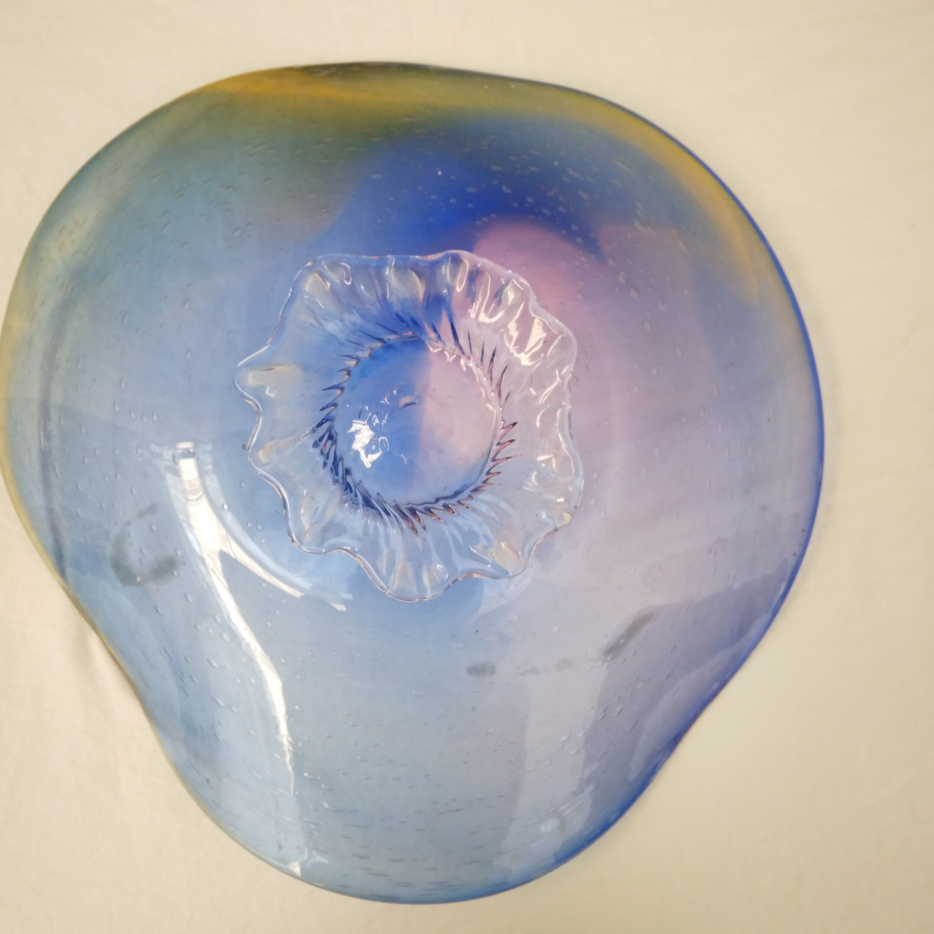 Fruit cup in blown glass signed