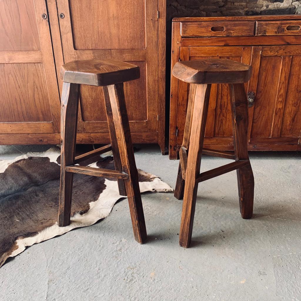 Pair of brutalist stools