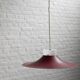 Danish red metal and opal plastic pendant lamp, 1960s