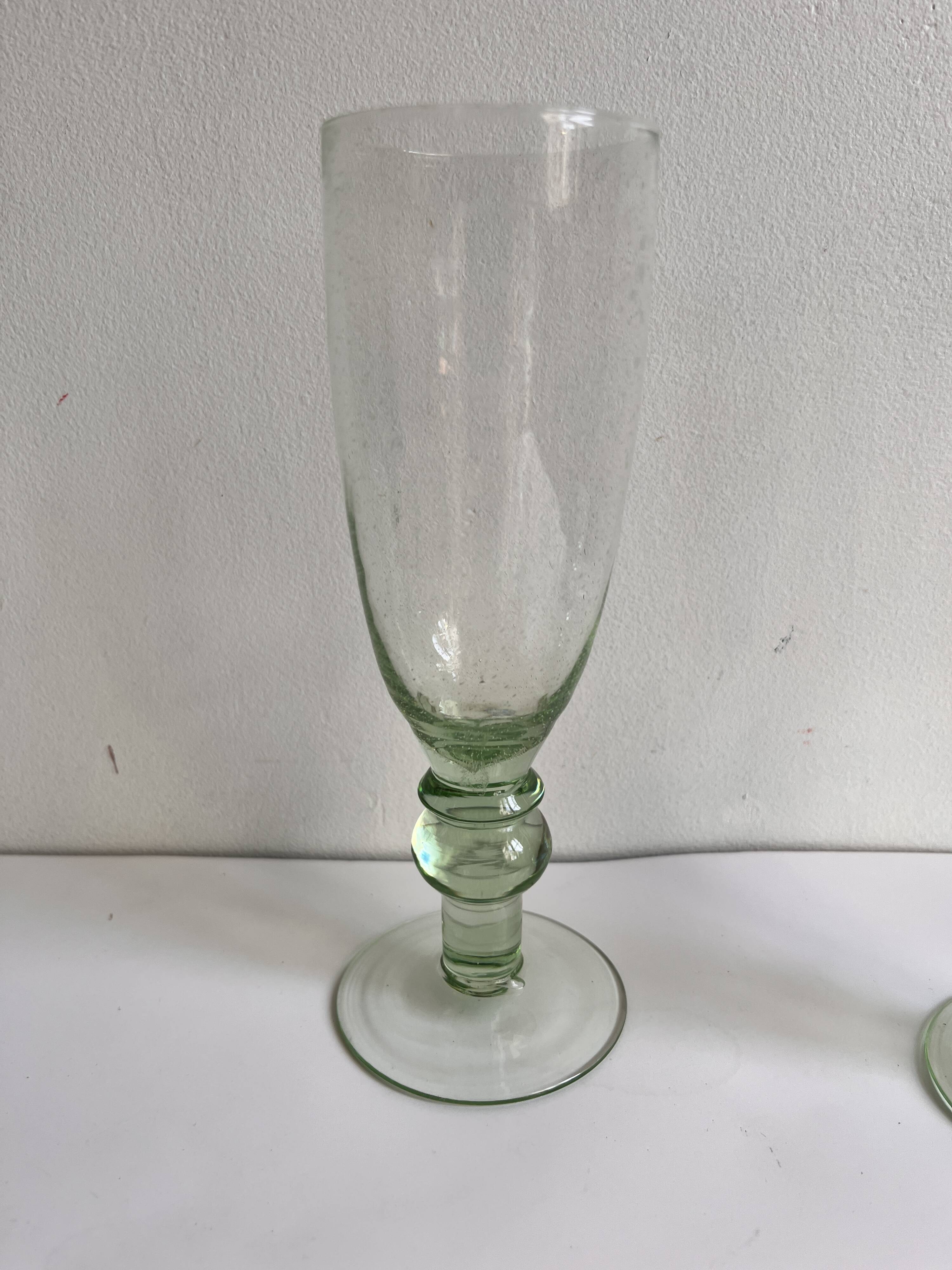 Bubbled glass flutes Montauroux