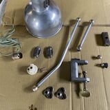 Workshop lamp with vice base from the 40s/50s