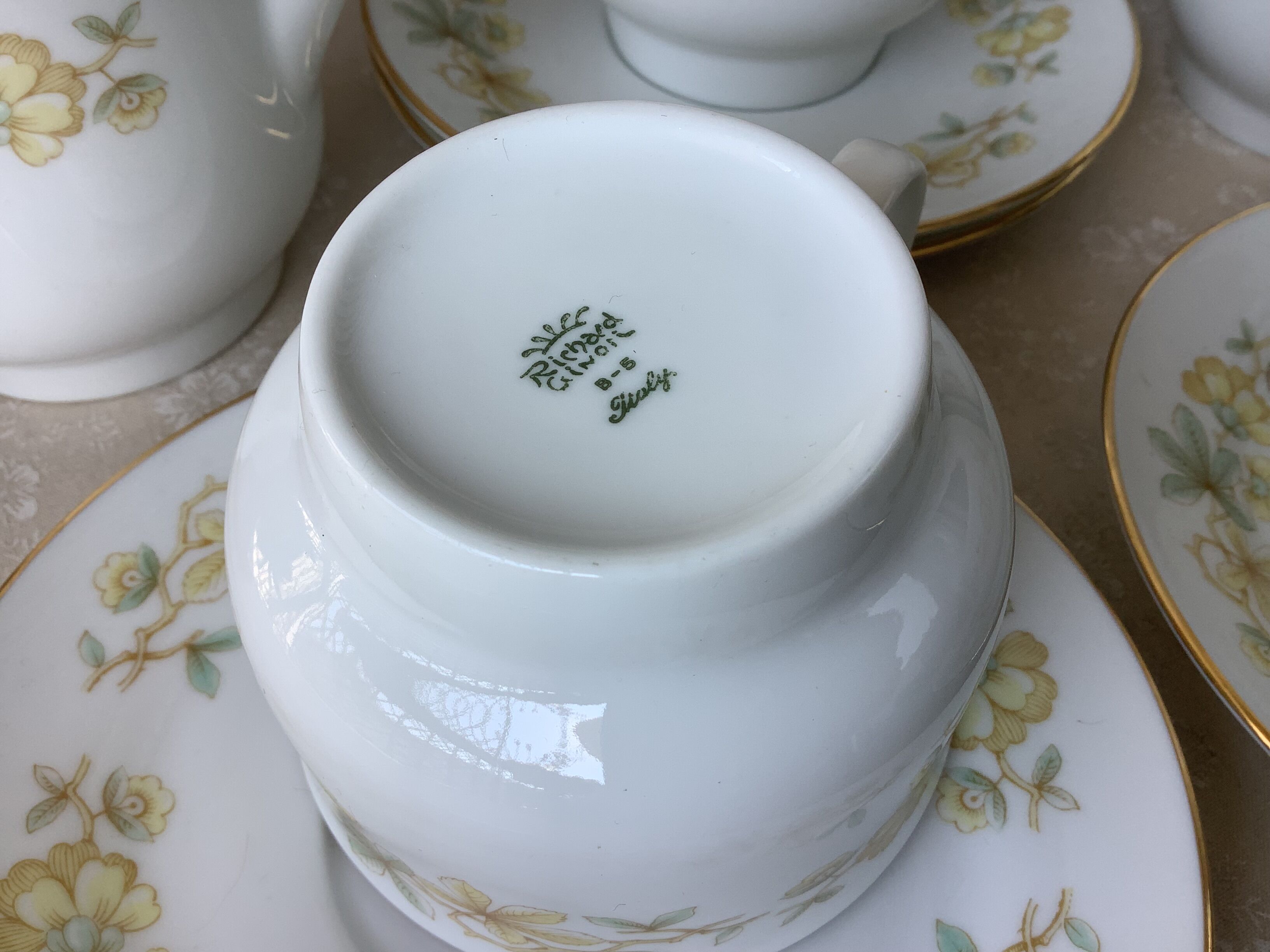 Richard Ginori Italy fine porcelain tea cups