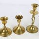 Trio of brass candle holders, vintage