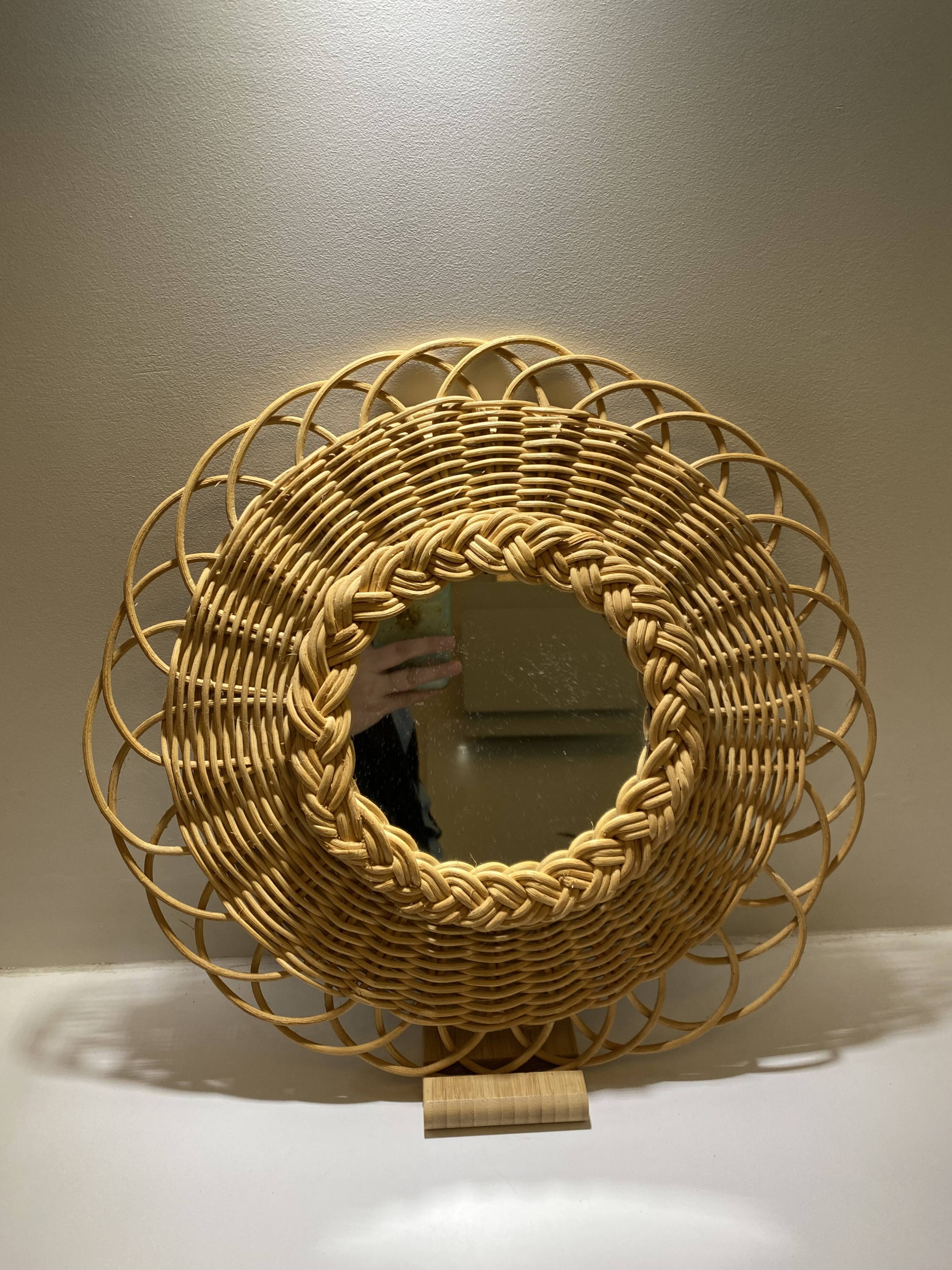 Vintage rattan mirror