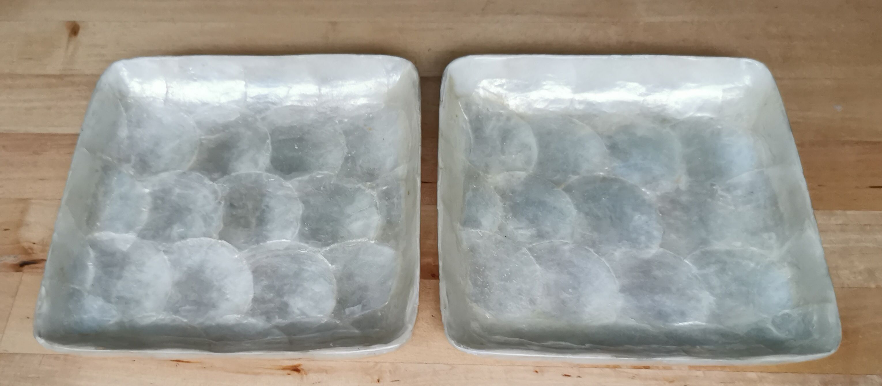 Trays mother-of-pearl petals and vintage fiber