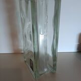 Vintage brick-shaped rectangular glass vase