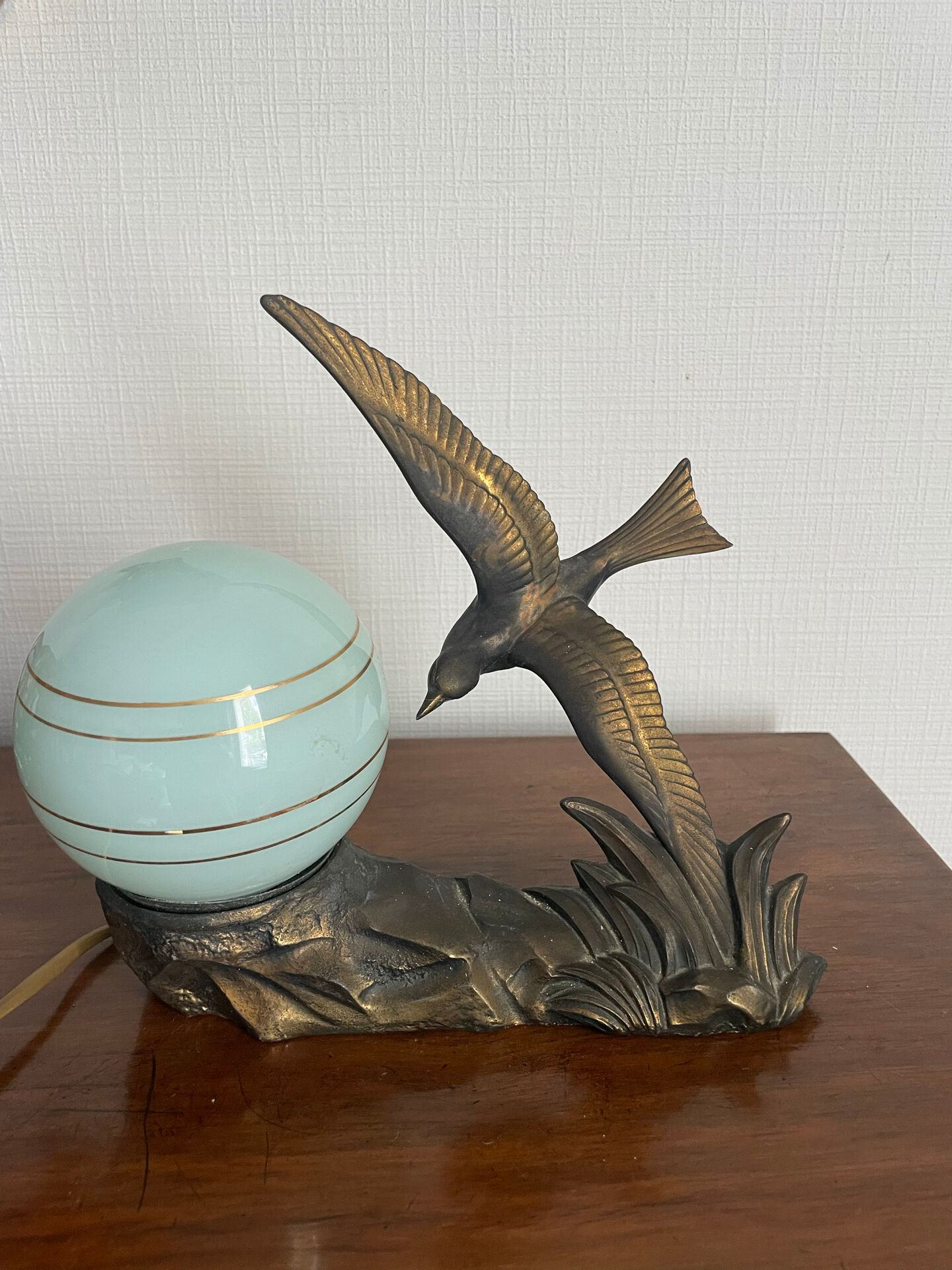 Art Deco night light circa 1930 swallow/seagull