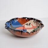 Colored terracotta centerpiece signed
