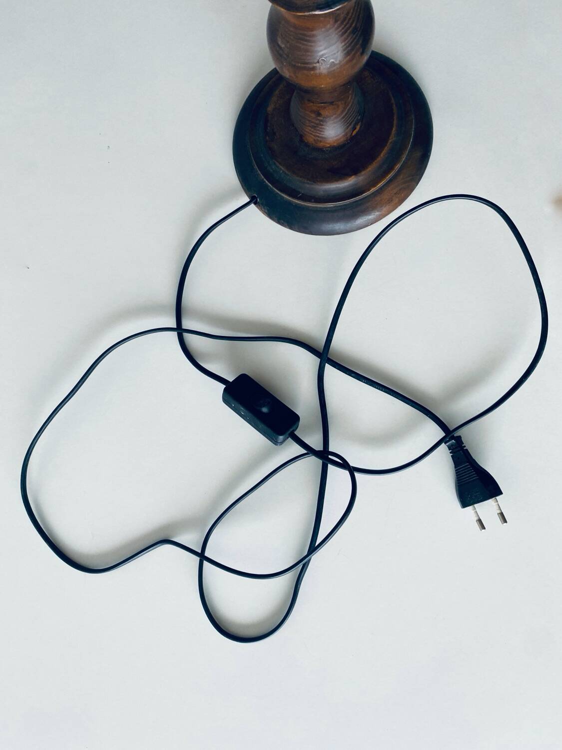 Turned wooden chalet lamp