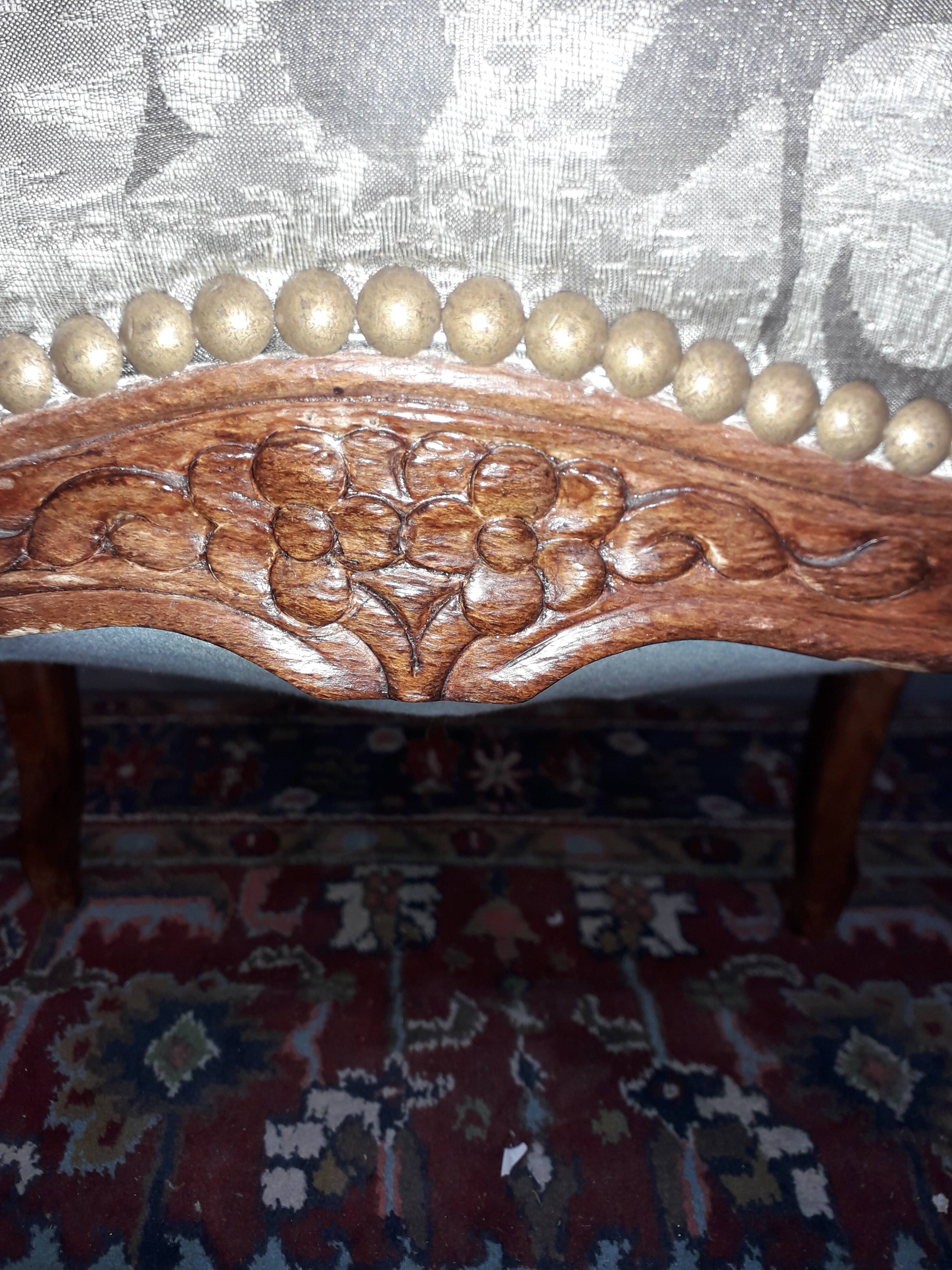 Louis XV style upholstered stool