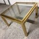 Small coffee table / Vintage brass and glass end table