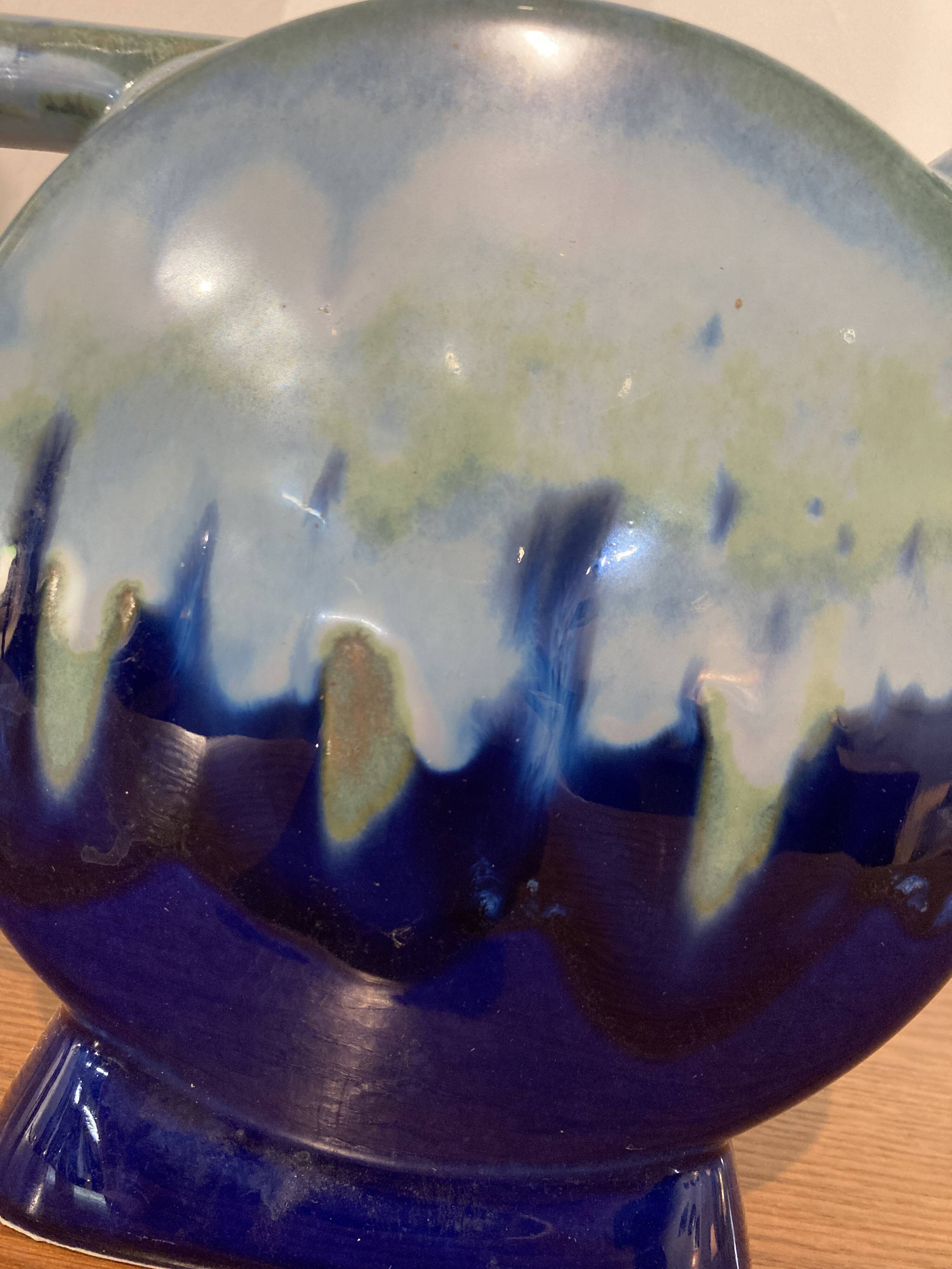 Art Deco flamed stoneware liqueur bottle