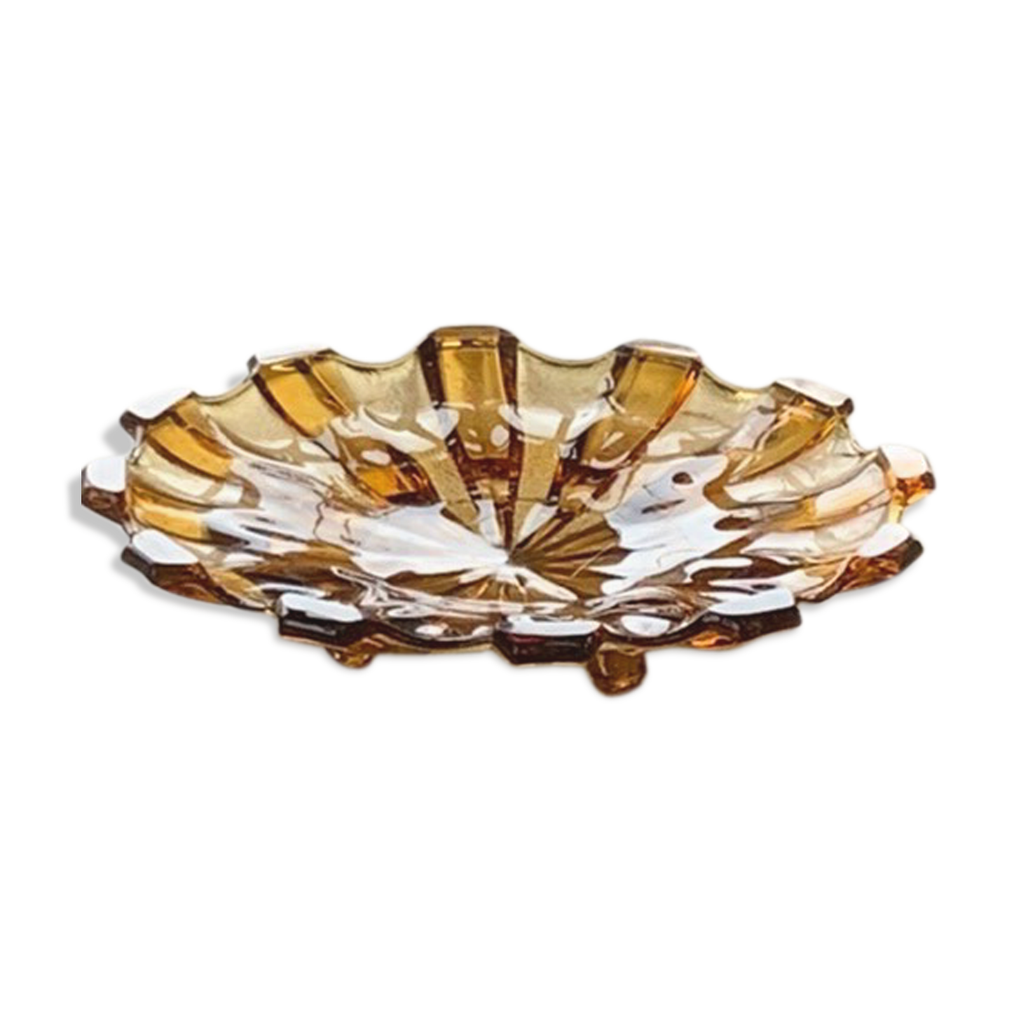 Orange yellow glass fruit cup