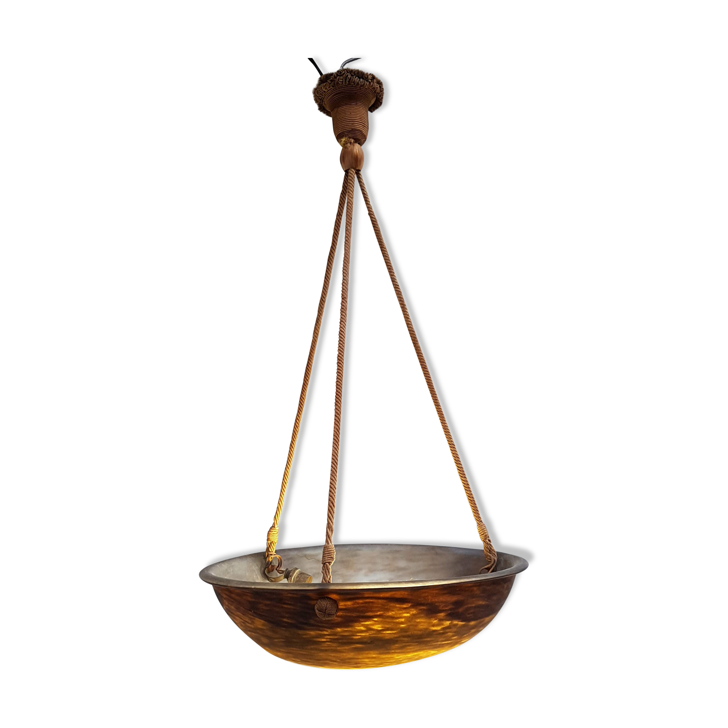 Daum Nancy suspension in marmorean glass, 1920s