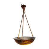 Suspension Daum Nancy en verre marmoréen, années 20