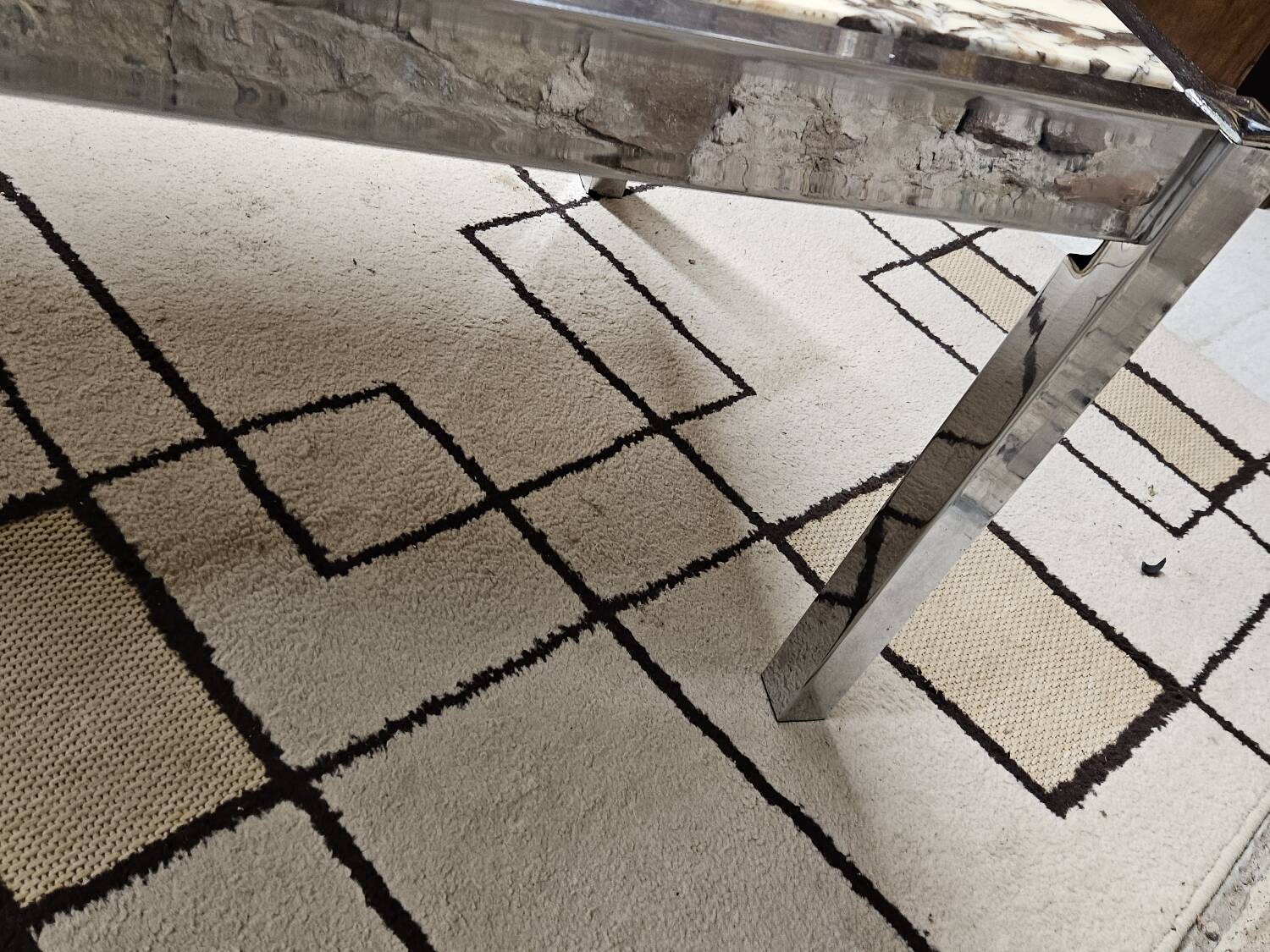 Chrome marble coffee table 1970"vintage