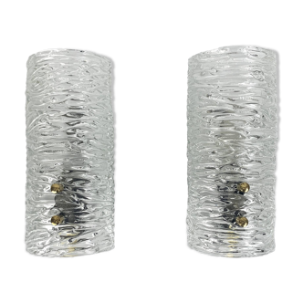 Pair of Swedish sconces 8493 Carl Fagerlund for Orrefors, 1960s