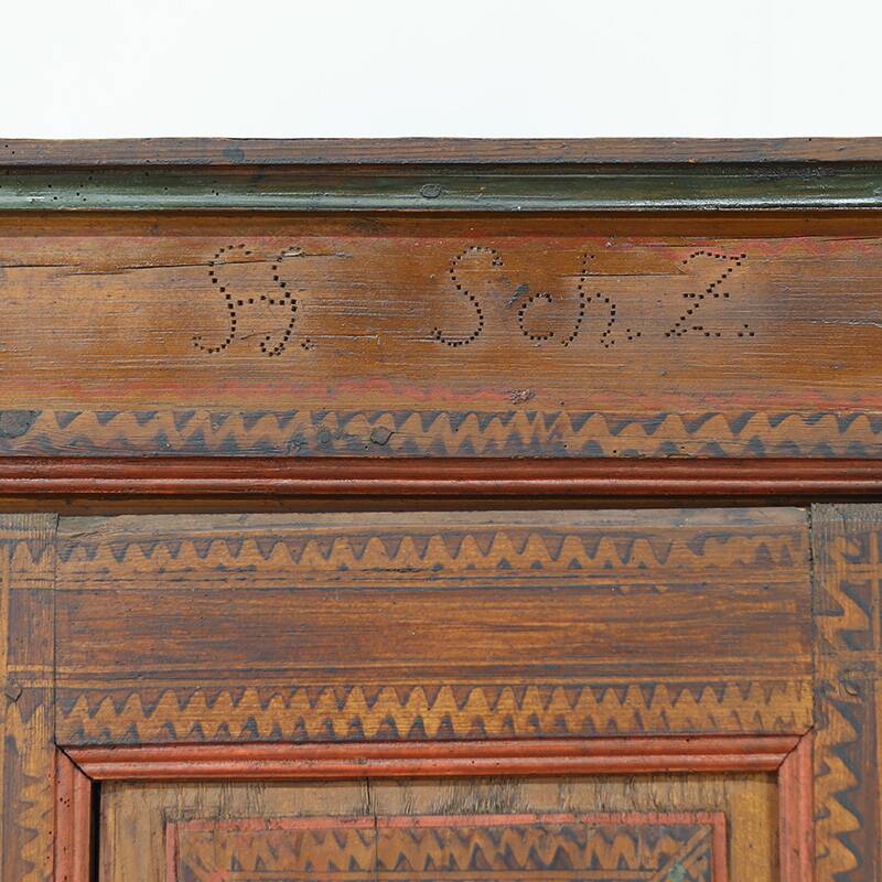 Cabinet de mariée peint d'art populaire 1816